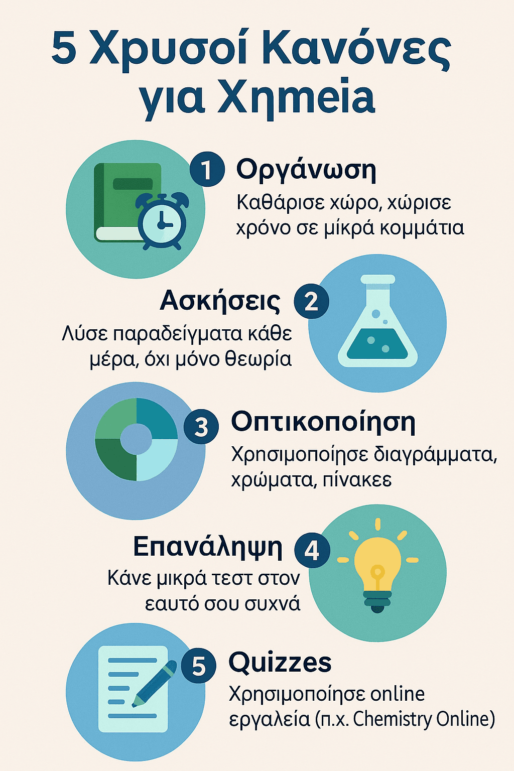 🧪 Πώς να διαβάσεις Χημεία αποτελεσματικά – Ο απόλυτος οδηγός για Γυμνάσιο & Λύκειο